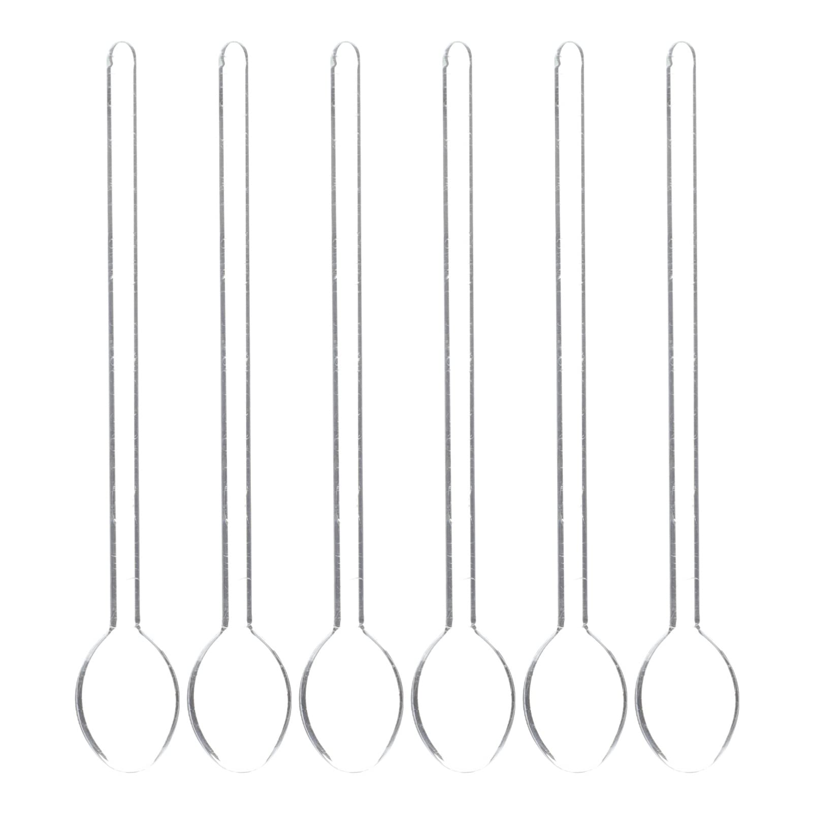 HEMOTON Long Handled Glass Spoon 5.6 Inch Clear Heat Resistant Coffee Stirrer for Latte Sugar Desserts and Hot Drinks