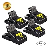 Mouse Trap Snap Quick Kill Mice Rodent Rat Killer Catcher- Effective Sensitive Reusable Durable and Sanitary traps (4 Pack)