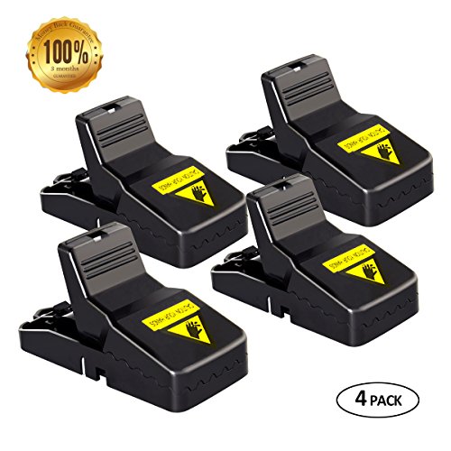 Diaotec Mouse Trap Snap Quick Kill Mice Rodent Rat Killer Catcher- Effective Sensitive Reusable Durable and Sanitary traps (4 Pack)