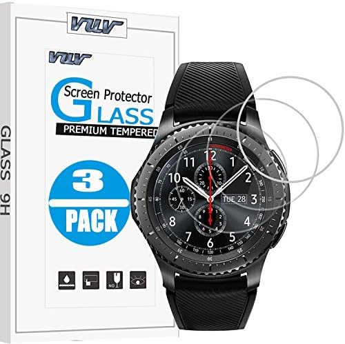 Samsung Gear S3 Classic / Frontier Screen Protector, KinPond Ultra-thin 2.5D 9H Hardness Crystal Clear Scratch Resistant Tempered Glass Screen Protector for Samsung Galaxy Gear S3 Smart Watch (3 Pack)