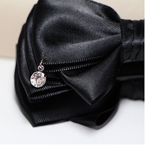 usongs Korean headdress hairpin clip ponytail diamond black trumpet tuba hair accessories banana clip vertical clip bow - Thumbnail 3