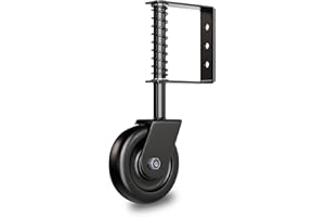 DURIGID 4.3” Spring Loaded Gate Caster Heavy Duty Gate Wheels for Wooden, Vinyl and Metal Gates, Gate Wheel with 360° Swivel, Ideal for Outdoor Fence Gates, 200 Lbs Capacity, Black, 1 Pack