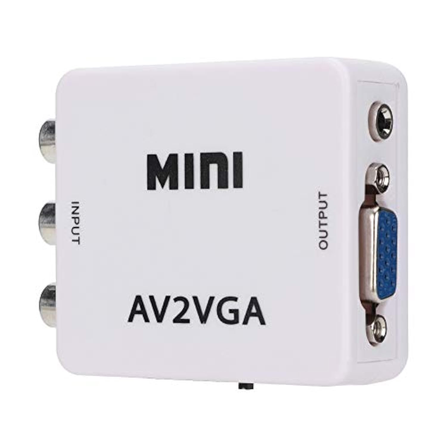 Diyeeni Mini VGA to Video Converter, Composite AV to VGA Adapter, Audio Video Converter for TV Set Top Box (White)