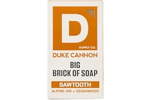 Duke Cannon Supply Co. Extra Large Bar Soap - Men's Natural Bar Soap with Masculine Scents - Made in the USA with Domestic & Globally Sourced Materials - All Skin Types - Big Brick - Sawtooth,10 oz