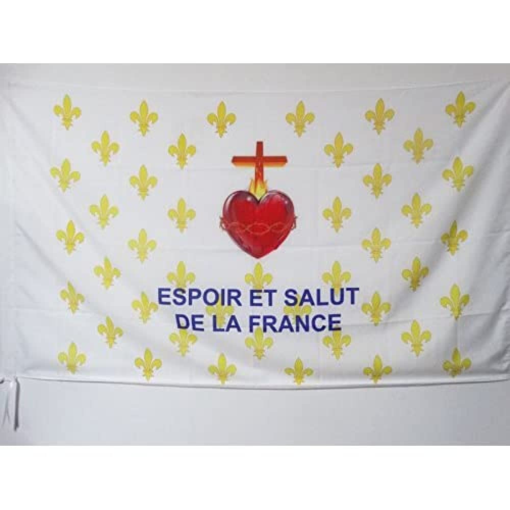 AZ FLAG - Fleur-de-lis France ESF Flag - 2x3 Ft - french royal catholic Banner with Sleeve - 100% Polyester - Fade Resistant - Vivid Colors - 2' x 3' Feet - 90x60 Cm