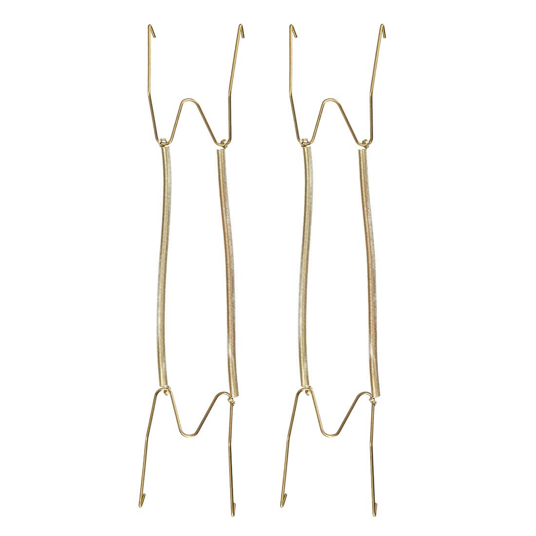 sourcing map Plate Hanger, 16-inch W Type Zinc Plated Invisible Wall Decorative Hooks, 2 Pcs