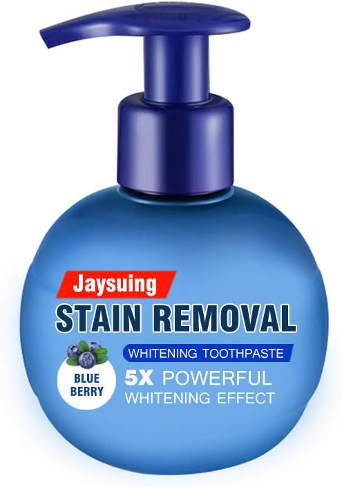 MAMaiuh Jaysuing Toothpaste Set Stain Removal Whitening Toothpaste Fight Bleeding Gums Fresh Toothpaste,Bluebettry Aroma and Pressing Style (Blue)