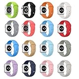 Apple Watch Band, HuanlongTM Soft Silicone Sport Style Replacement Iwatch Strap for Apple Wrist Watch (Green 42mm M/L)