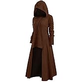 JMSUN Women Sweater Dress Hooded Costume High Low Drop Shoulder Longline Gothic Pullover Outfit