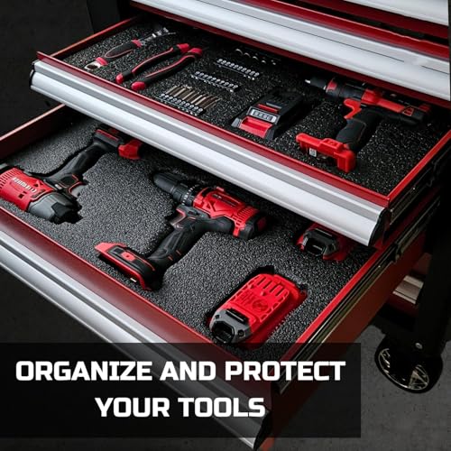 LBOYLOVE® 3 Pcs Toolbox Foam Sheet, 16x12x2 Inch Cuttable Foam Insert for Tool Box, Polyethylene Storage Sheet for Drawer, Camera Storage, Toolbox, Tool Shadow (400 * 300 * 50MM)