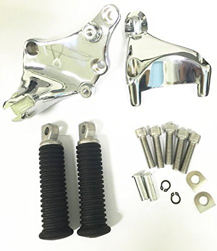 MAGGIE MOTO Chrome Passenger Rear Foot Pegs Footpegs Mount Kit For Harley Sportster Iron XL 883 1200 48 72 (2014-2016)
