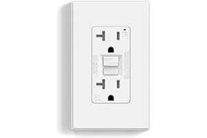 ELEGRP GFCI Outlet 20 Amp, Self-Test GFI Electrical Outlet with Thinner Design, TR Tamper Resistant GFCI Receptacle, Ground Fault Circuit Interrupters with Wall Plate, UL Listed, Matte White, 1 Pack