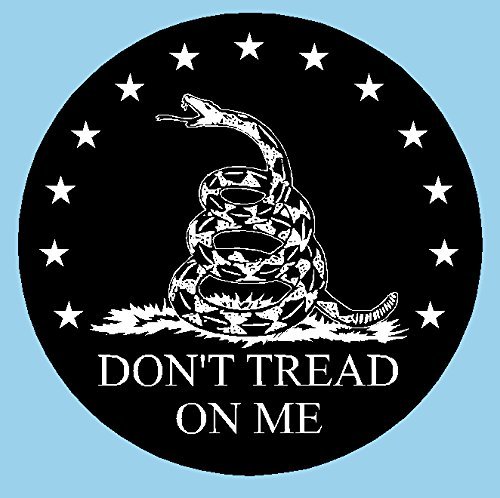Don't Tread on Me , I Make Decalsâ„¢, Small and Light, Patriotic Black Hat Hardhat Motorcycle Helmet Decal Sticker Placard 2"W X 2"H - Sold in Package of 1