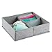 mDesign Soft Fabric Dresser Drawer and Closet Storage Organizer Bin Boxes for Lingerie, Bras, Socks, Leggings, Underwear, Jewelry, Scarves - Textured Print, Set of 3 - Gray