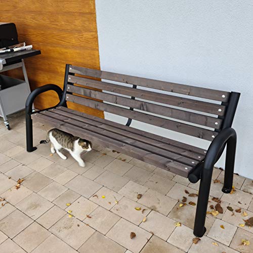 Primario Grande Gartenbank, Parkbank Holz - Gartenmöbel, Outdoor Bank mit 350kg Tragfähigkeit - Sitzbank Wetterfeste, Design Skandinavische (Primario Palisander, 175cm - Gesamtlänge der Bank, CE) – Bild 7