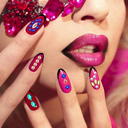 Koogel 540 Psc Rhinestones Sticker, Colorful Self-adhesive Rhinestones Round Crystal Gems Sheet for DIY Crafts Decoration