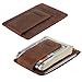 Money Clip, Front Pocket Wallet, Leather RFID Blocking Strong Magnet thin Wallet (one size,Khaki (Id Window Crazy Horse Leather))