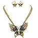 DianaL Boutique Beautiful X-large Golden Butterfly Necklace and Earrings Set with Bee and Ladybug Fashion Jewelry