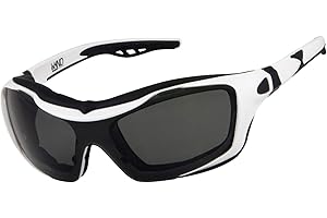 WYND Blocker Motorcycle Riding Glasses Extreme Sports Wrap Sunglasses (White/Smoke)