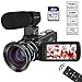 MELCAM Video Camera Camcorder with Microphone, IR Night Vision FHD 1080P 30 FPS YouTube Vlogging Camera Digital Video Camera Recorder with Wide Angle Lens, 32 GB SD Card,2 Batteries, Remote