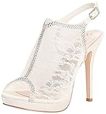 Lace Slingback Platform Sandal Style MARNA52X, Ivory, 7