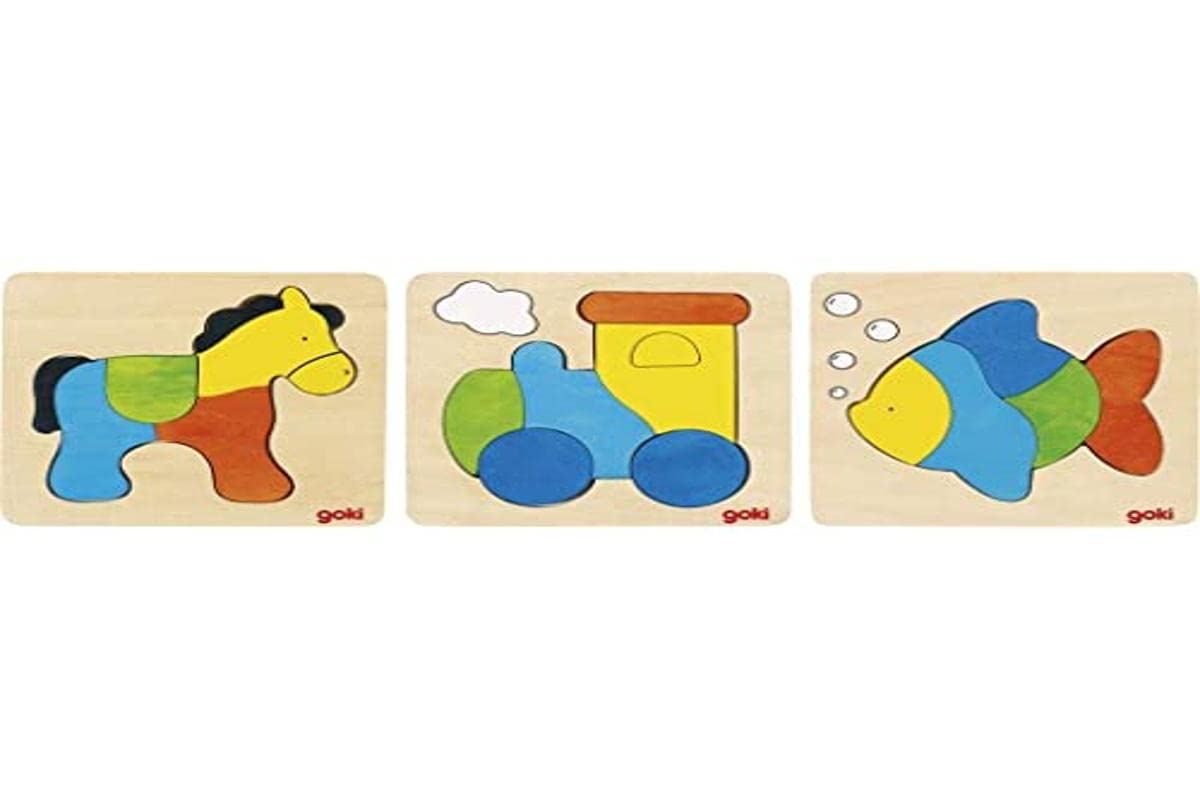 Puzzle Set Horse, Fish, Locomotive