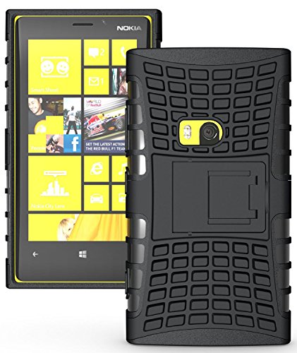 For NOKIA Lumia 920 Case, Generic Heavy Duty Armor Case Cover with Built-in Kickstand for Nokia Lumia 920 (At&t, T-mobile, Sprint, Verizon) -Black