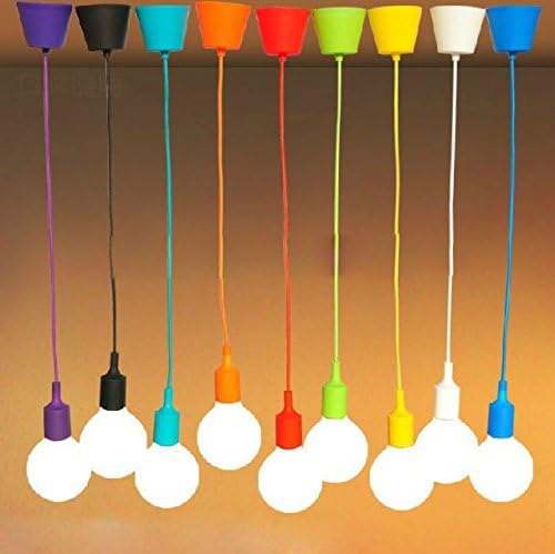 Colorful E27 Silicone Rubber Pendant Light Lamp Holder Socket DIY