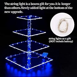 weddingwish Cupcake Stand, 4-Tier Square Acrylic