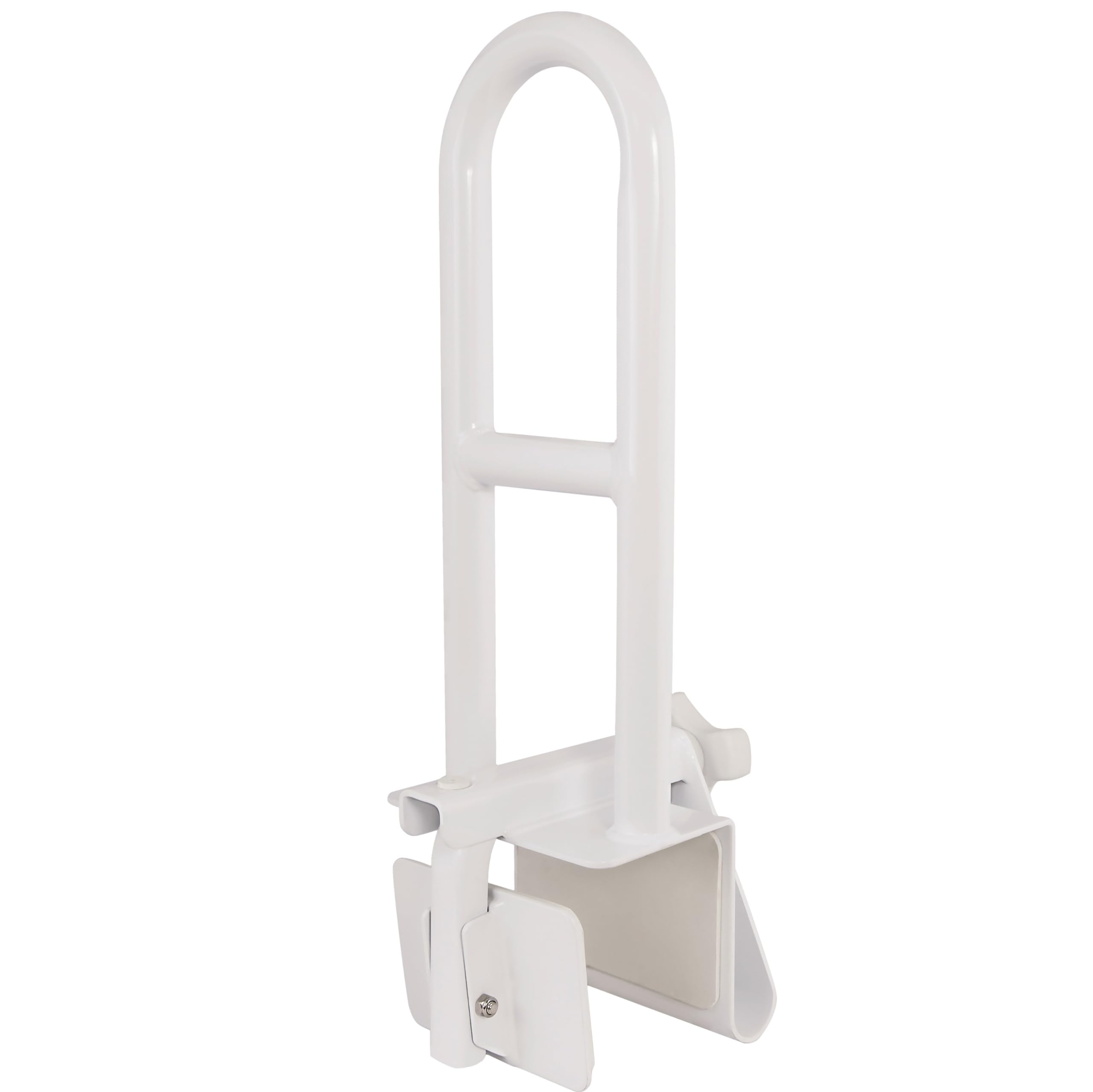 Vaunn Medical Adjustable Bathtub Safety Rail Shower Grab Bar Handle, Stainless Steel, White