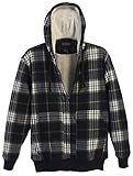 Gioberti Mens Checkered Flannel Hoodie Jacket with Sherpa Lining