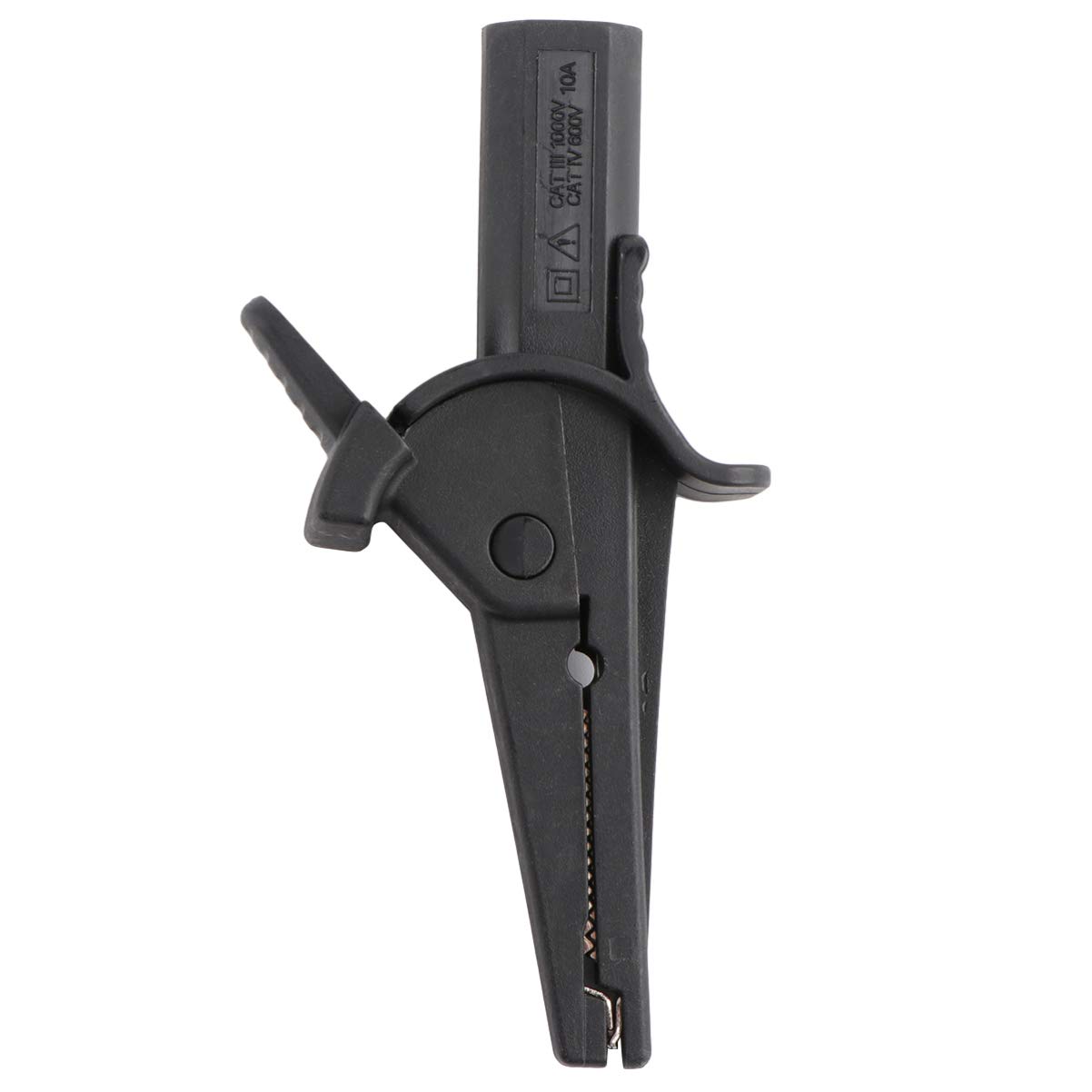 VILLCASE Black Insulated Safety Multimeter Test Alligator Clips Electrical Mini Test Clamp Clips with 4mm Banana Jack for Test Probe & Banana Plug Connectors