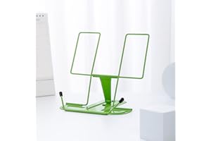 MSDADA Metal Book Stand for Desk, Adjustable Reading Rest, Portable Cookbook Holder, Sturdy Typing Stand for Recipes, Textboo