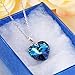 EleQueen 925 Sterling Silver Heart of Ocean Titanic Inspired Pendant Necklace Made with Swarovski Crystals