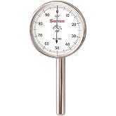 Starrett Universal Dial Test Indicator Set, 200" Range, .001" Grad | With Back Plunger, White Face, 0-100 Reading, 1/4" Shank Diameter for Mounting, 196B1