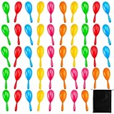 Resinta 48 Pieces Neon Maracas Shakers 6 Color Mini Noisemaker Bulk Bright Colorful Noise Maker with Drawstring Bag for Classroom Musical Instrument and Mexican Fiesta Party Favors, 4 Inch