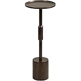 Kate and Laurel Truxton Modern Round Metal Drink Table, 9 x 9 x 22, Bronze, Transitional Cast Aluminum Pedestal Table for Use
