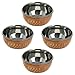 Handmade Katori Indian Dishes - Set of 4 Copper Bowls - Traditional Indian Dinner Plates & Indian Cooking Utensils - Unique Copper Gifts