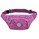 Fashion Nylon Colorful Outdoor Travel 3 Zippers Pockets Folding Waist Bag Packs for Women