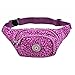 Fashion Nylon Colorful Outdoor Travel 3 Zippers Pockets Folding Waist Bag Packs for Women