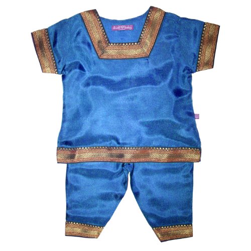 Diwali Baby Indian Infant Girls Outfit 100 Silk Peacock 03