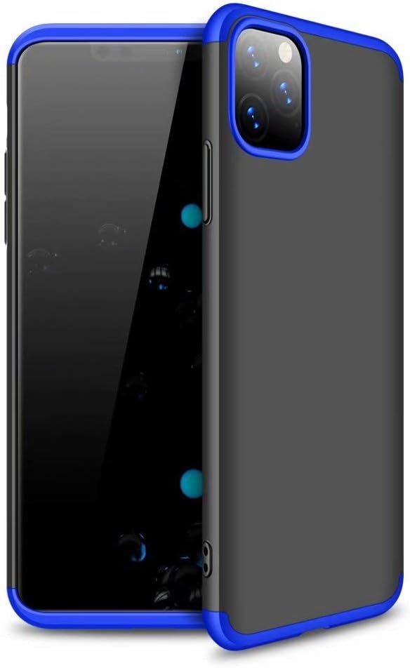 TiHen Case Huawei Honor 9X 360 Degrees Protective Cover + Tempered Glass Film, 3 in1 Full Body Protection Bumper Hard Phone Case Ultra-Thin Skin Case,for Huawei Honor 9X (Black Blue)
