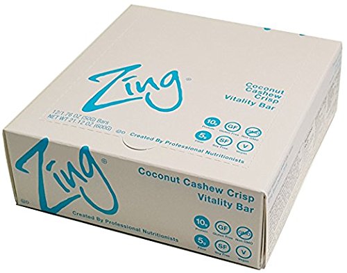 Zing Vital Energy Nutrition Bar, Coconut Cashew Crisp, (12 Bars), High Protein, High Fiber, Low Sugar, Coconut Flakes, Cashew Butter, Crisp Quinoa, Vegan - Thumbnail 5