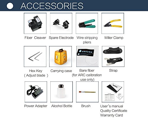 Zoostliss Fiber Optic Fusion Splicer FTTH Kit with Optical Fiber Cleaver, Including Accessories