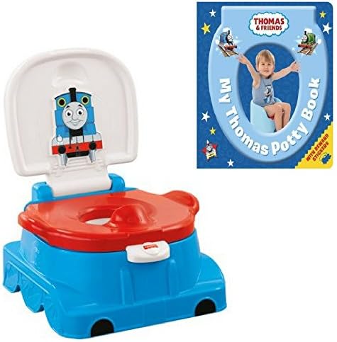 Fisher-Price Thomas and Friends Blue Potty &amp; Potty Book Set, Kids Toilet Training, Early Learning, Step Stools and Books, Fun Activity (Choose Your Potty Book) (Blue Potty + My Thomas Potty Book)