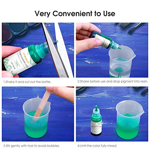 Epoxy Resin Pigment -24 Color Liquid Transparent AB Resin Colorant Highly Concentrated Resin Dye for Art and DIY Jewelry Making,10ml Each