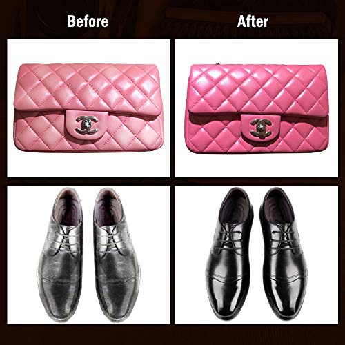 Shoe Shine Kit, KOKOBI Shoe Polish Cleaning Kit-Includes Black/White Shoe Cream (Leather Conditioner), Suede Brush, Shoehorn, Shoe Polish Cloth, Shoe Shine Sponge, and PU Leather Case