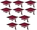 Mini Grad Cap Cutouts (maroon) (10/Pkg)