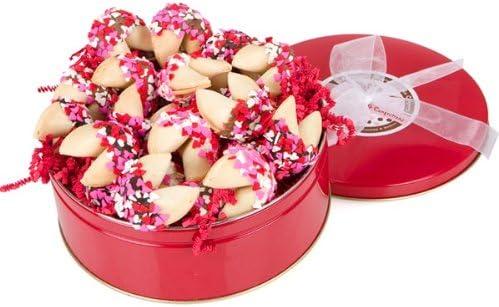 Heart Sprinkles Fortune Cookies Tin - Set of 24