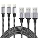 YOKERSU Phone Charger 3PACK 6Feet Extra Long Nylon Braided Charging Cable Cord to USB Cable Charger Compatible with iPhone X/8/7/6S/6/Plus/5S/SE/5C/iPod/iPad